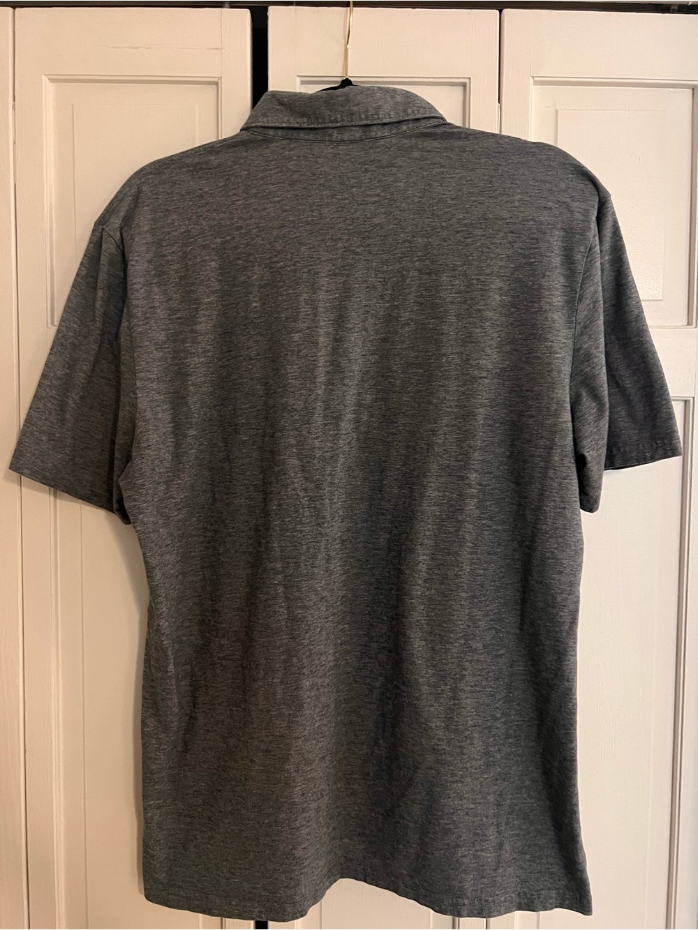 Criquet Men’s Heather Gray Stretch Button-Up Shirt - Picture 3 of 4